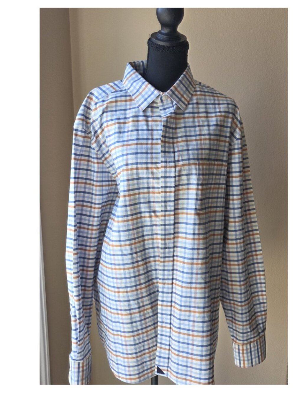 UNTUCKit Blue Plaid Button-Down Shirt Long Sleeve Men’s XXL